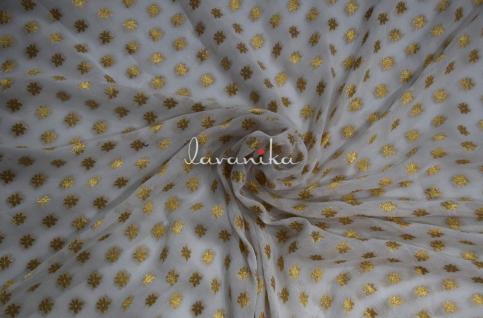 Banarasi Jacquard zari butti work on dyeable Georgette Fabric Dno.2303RFD